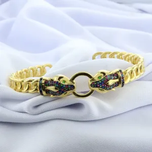 BRACELETE 2 ONÇAS COLORIDAS