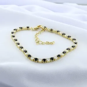 PULSEIRA RIVIEIRA ZIRC NEGRAS E CRISTAL