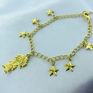 PULSEIRA COM PINGENTE DE ESTRELAS E MENINA