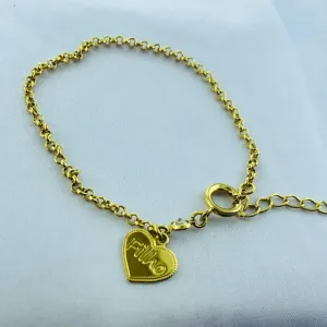 PULSEIRA CORAÇÃO ESCRITA FILHO COM PONTO DE LUZ