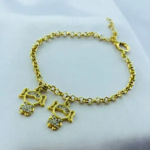 PULSEIRA ELOS PORTUGUES COM PING FILHOS CRAVEJADOS