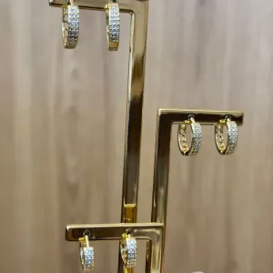 TRIO DE ARGOLA CRAVEJADA CRISTAL