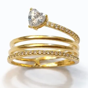 ANEL 4 ELOS COM CORAÇÃO