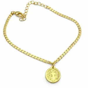 PULSEIRA ELO GRUMET COM MEDALHA SÃO BENTO