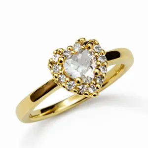 Anel Coração com Zircônias