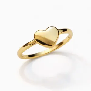 Anel Coração Liso Dourado