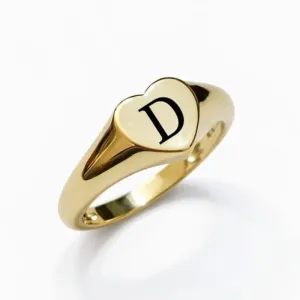 Anel Coração Personalizado com Inicial