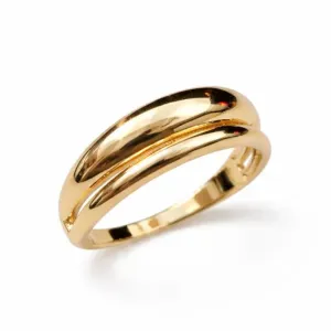 Anel Duplo Liso Elegante