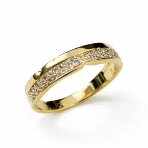 Anel Elegante com Zircônias Cravejadas