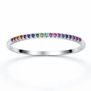 Anel em Prata 925 com Zircônias Coloridas.