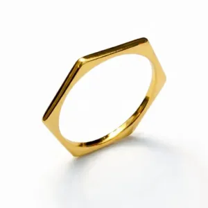 Anel Geométrico Dourado