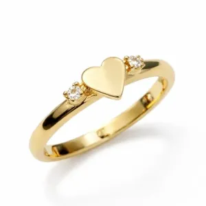 Anel Infantil Coração com Zircônias