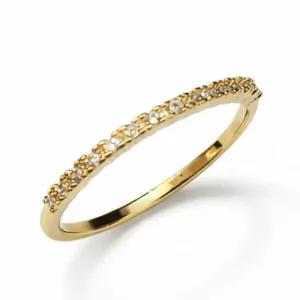 Anel Meia Aliança com Zircônias