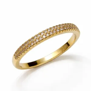 Anel Meia Aliança com Zircônias