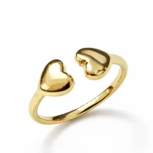 Anel Regulável Dois Corações