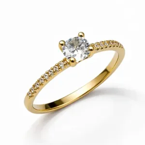 Anel Solitário com Zircônias