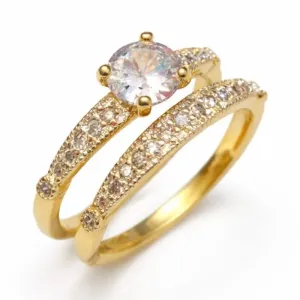 Anel Solitário Duplo