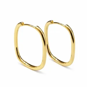 Argola Quadrada Lisa Dourada