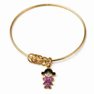 Bracelete Filha com Zircônias Rosa