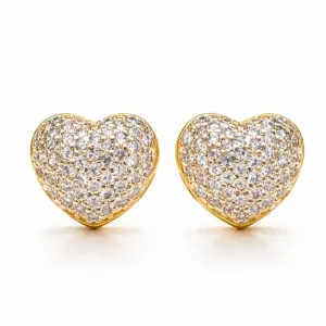 Brinco coração cravejado