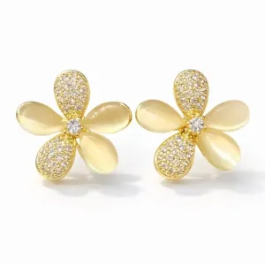 BRINCO FLOR COM ZIRCONIAS