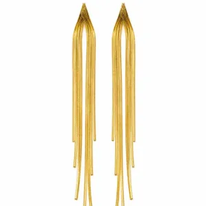 Brinco Franja Dourado Longo