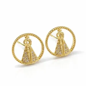 Brinco Nossa Senhora com Zircônias