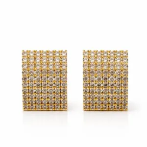 Brinco Retangular Cravejado