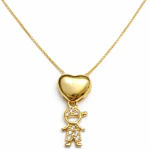 Colar Coração com Pingente de Filho