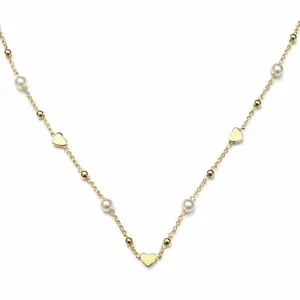 Colar Corações e Pérolas