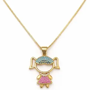 Colar Menina Cravejada Colorida