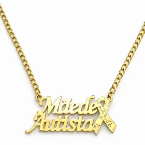 Colar Mãe de Autista com Símbolo do Laço