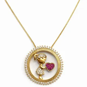 Colar Menina com Coração