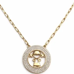 Colar Medalha com Pingente de Filha