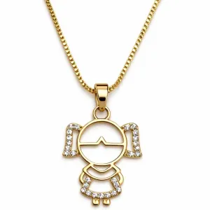 Colar Menina com Zircônias