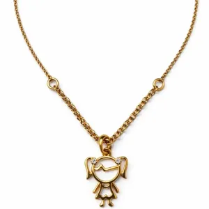 Colar Menina com Zircônias  Corrente Elos Português