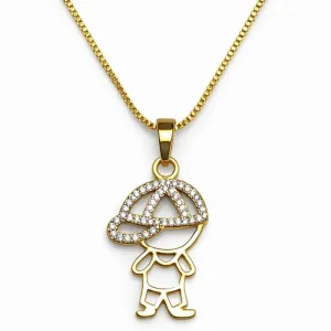 Colar Menino com Boné Cravejado