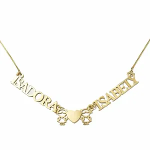 Colar Personalizado com Dois Nomes e Filhos