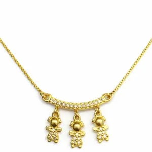 Colar Três Filhas com Zircônias