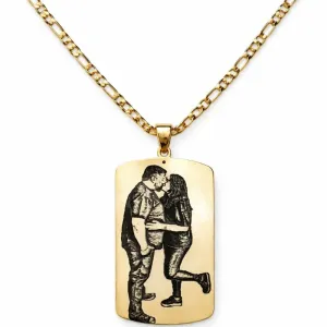 Corrente Masculina com Pingente Retangular Personalizado