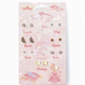 Kit de Brincos Semaninha Infantil