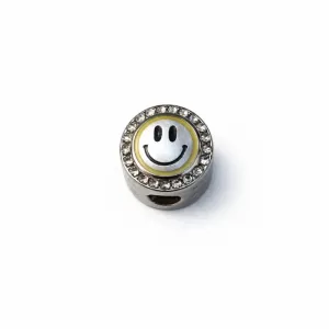 Pingente Berloque Smile Cravejado em Aço