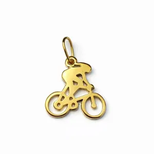 Pingente Ciclista Banhado a Ouro