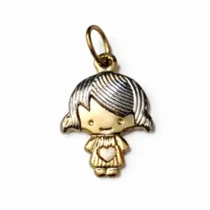 Pingente filha bicolor delicada