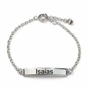 Pulseira Infantil Personalizada com Plaquinha em Ródio