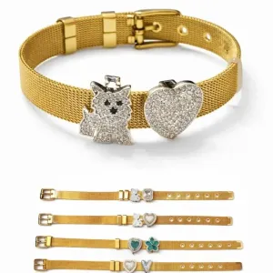 Pulseira Inspiração Relógio com Pingentes