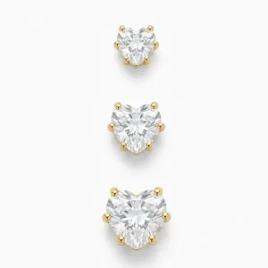 TRIO BRINCOS PONTO DE LUZ CORAÇÃO