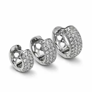 Trio de Brincos Argolinha Cravejada Ródio