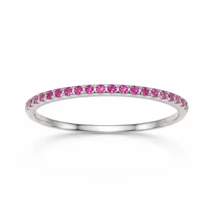 Anel em Prata 925 com Zircônias Rosas