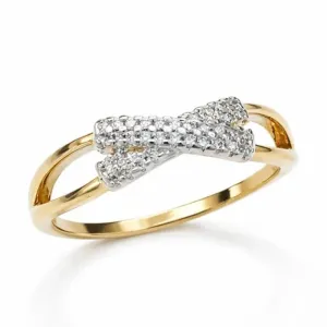 Anel Laço Trançado Cravejado com Zircônias.